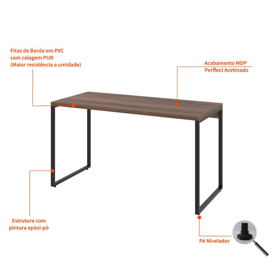 Mesa de Escritório Kuadra Nogal 135 cm