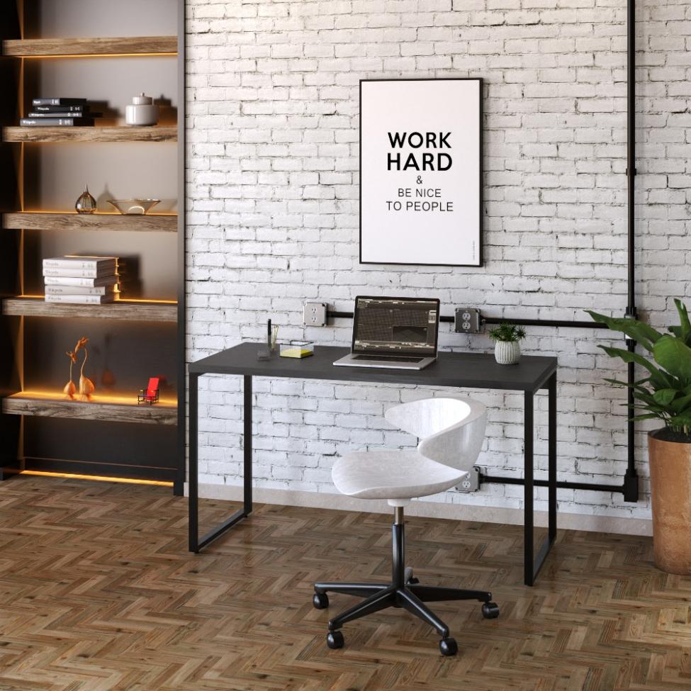 Mesa de Escritório Kuadra Preta 135 cm