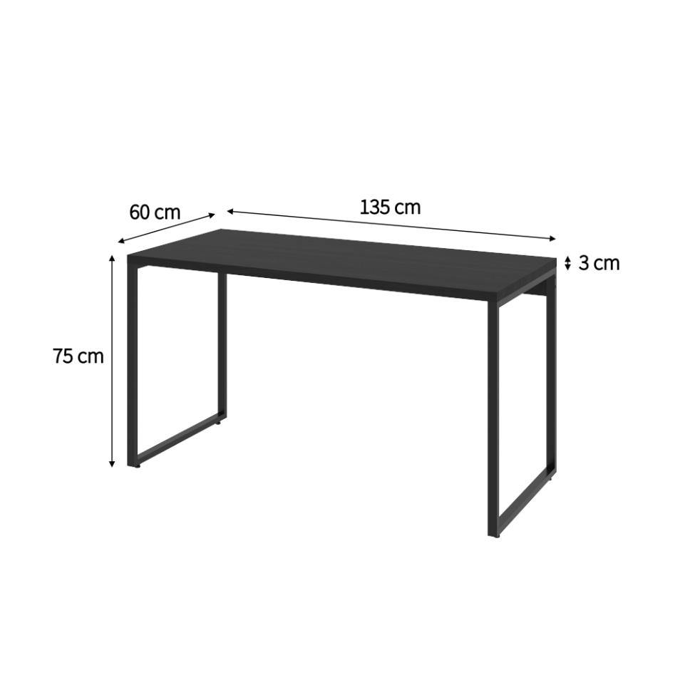Mesa de Escritório Kuadra Preta 135 cm