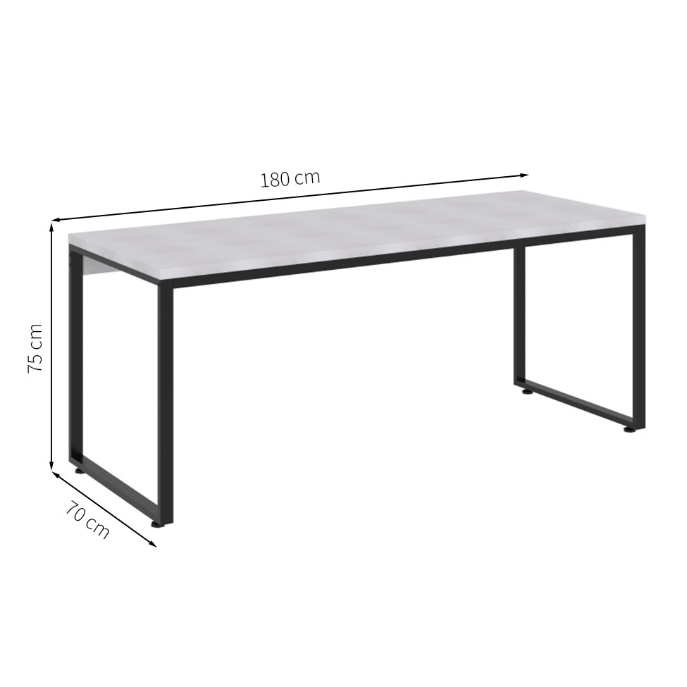 Mesa de Escritório Kuandra Branca e Preta