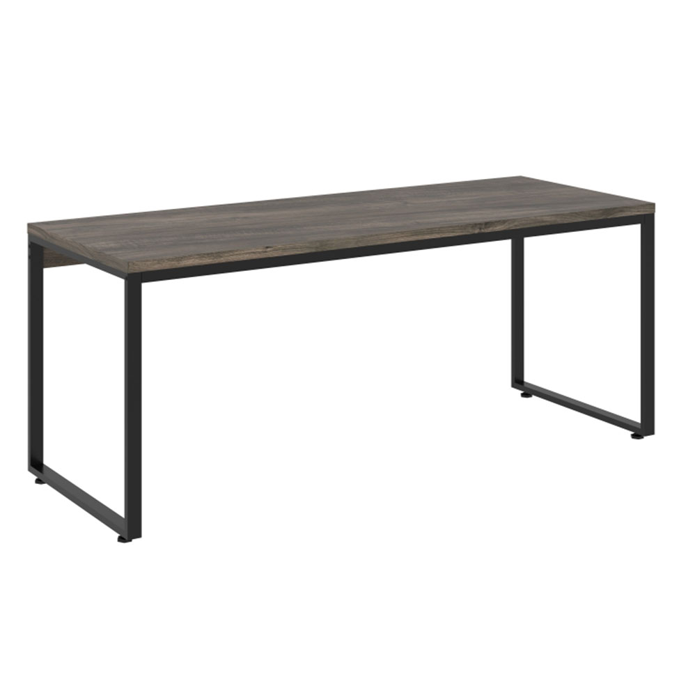 Mesa de Escritório Kuandra Carvalho Dark e Preta