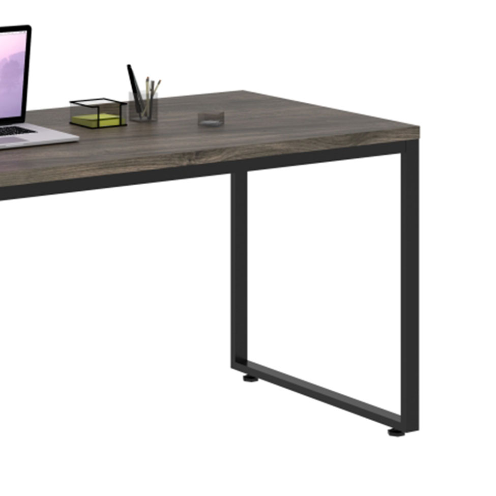 Mesa de Escritório Kuandra Carvalho Dark e Preta