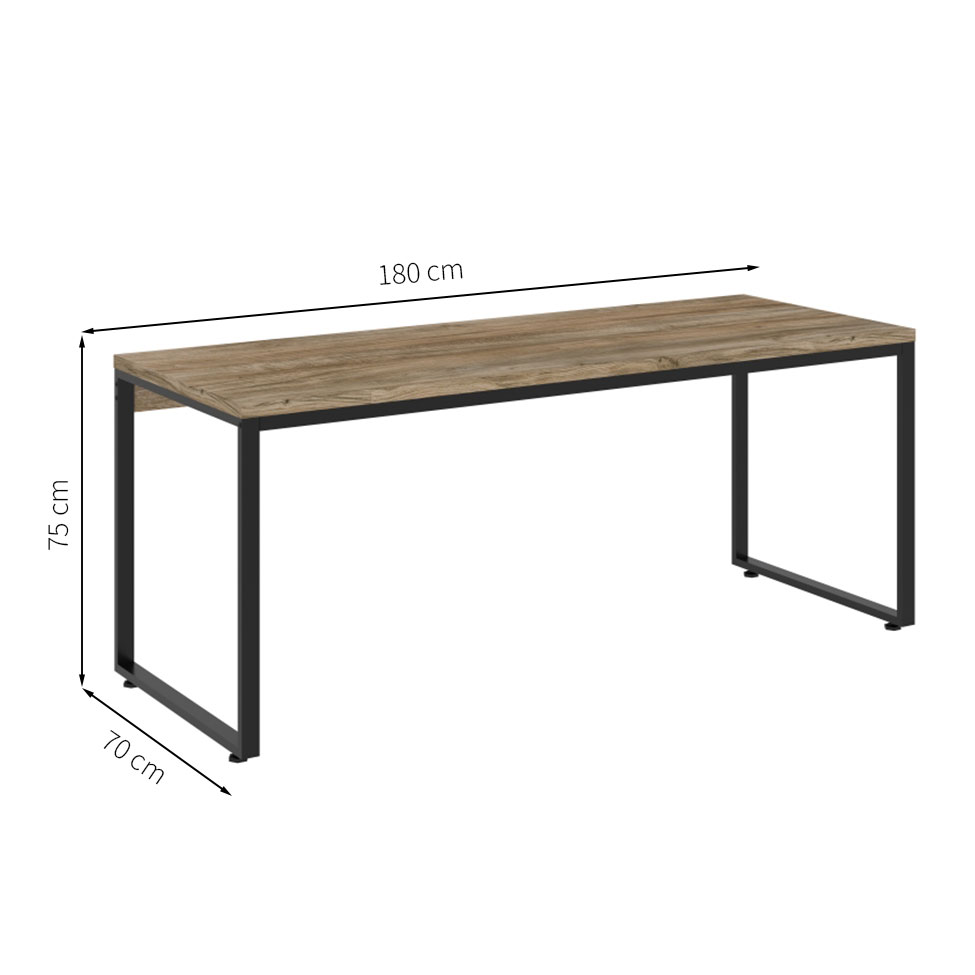 Mesa de Escritório Kuandra Carvalho e Preta