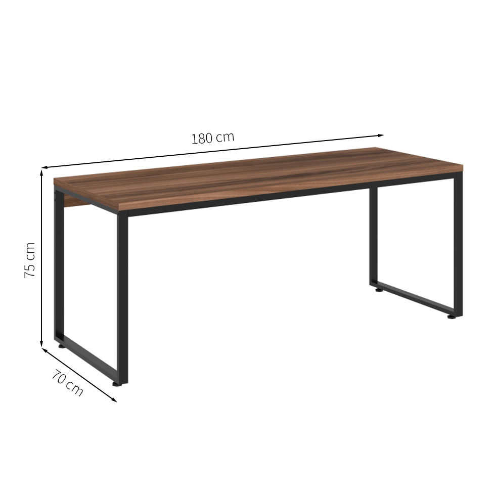 Mesa de Escritório Kuandra Nogal e Preta