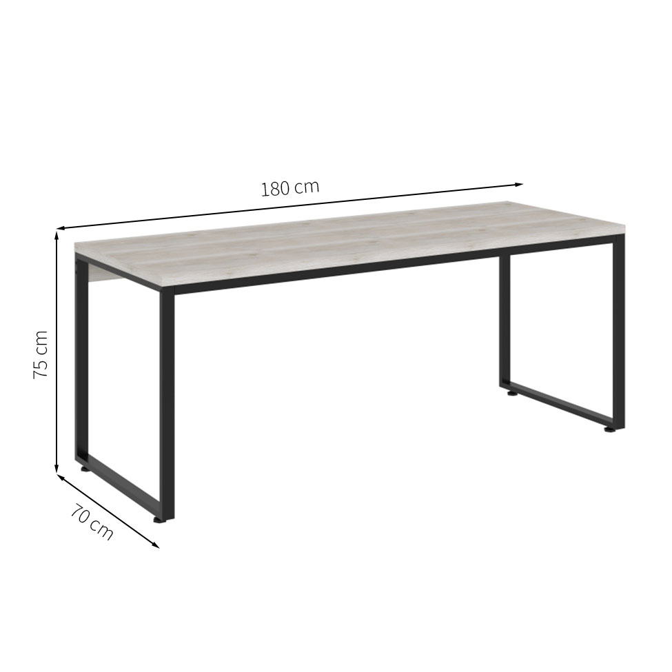 Mesa de Escritório Kuandra Snow e Preta