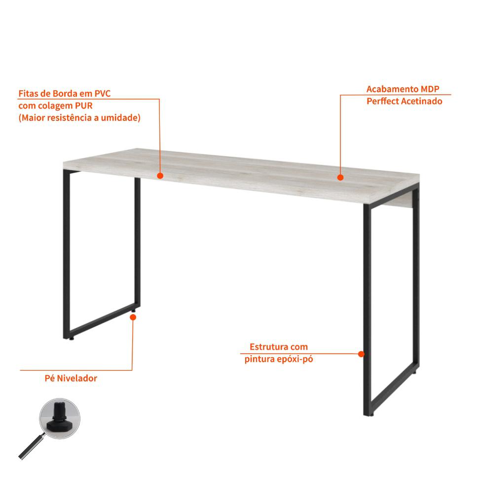 Mesa de Escritório Studio Bege 135 cm