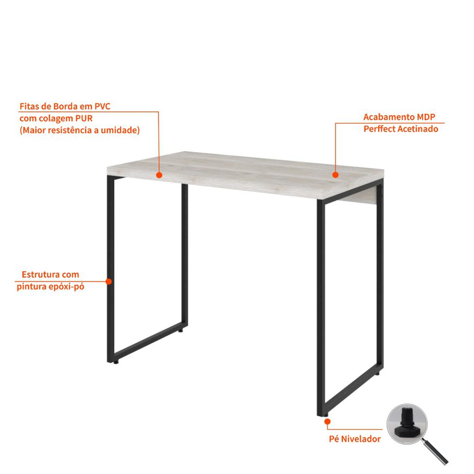 Mesa de Escritório Studio Bege 90 cm