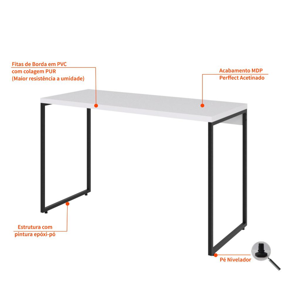 Mesa de Escritório Studio Branca 120 cm