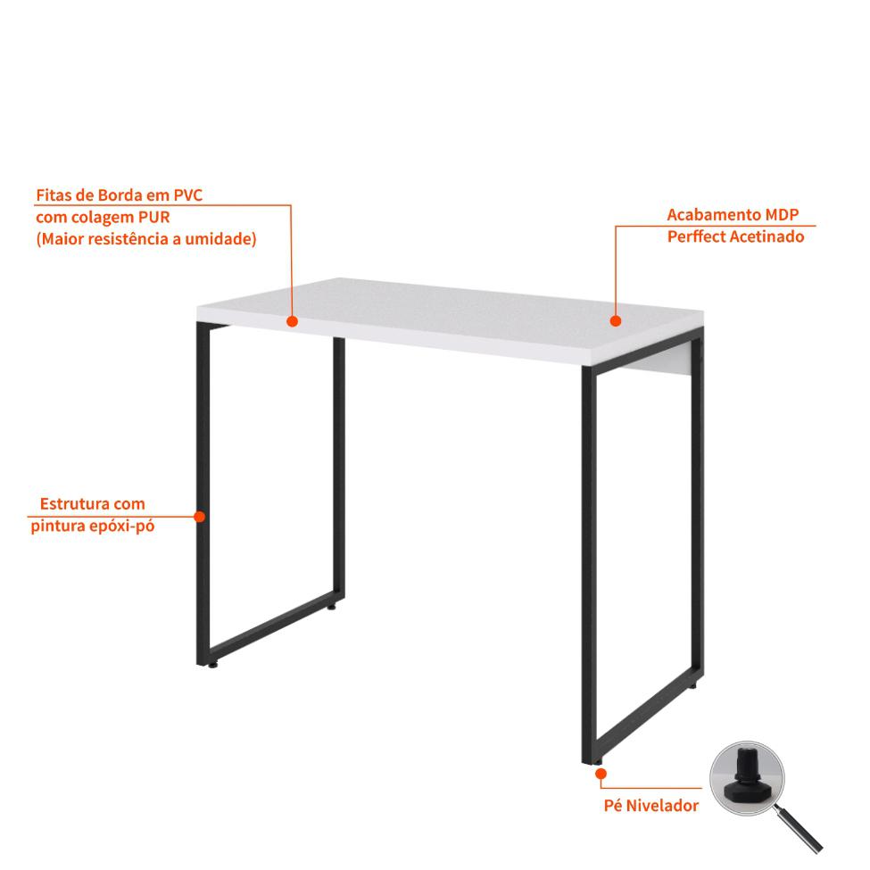 Mesa de Escritório Studio Branca 90 cm
