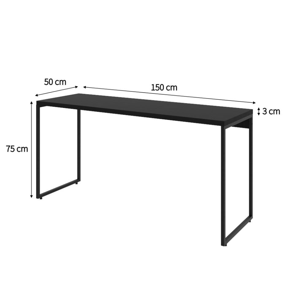 Mesa de Escritório Studio Preta 150 cm
