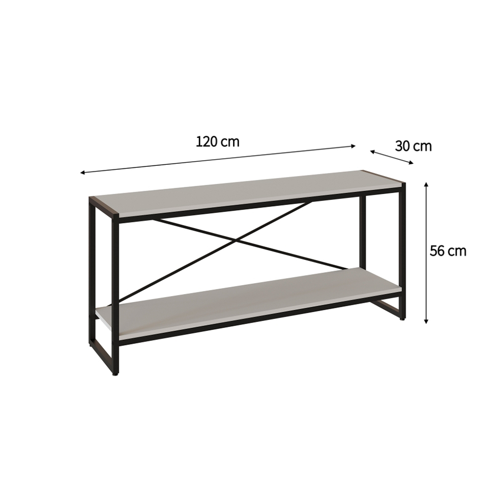 Rack Studio Branco e Preto 120 cm