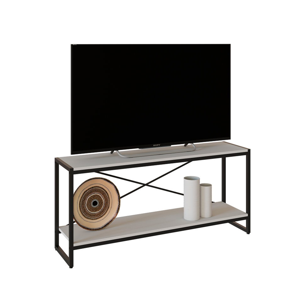 Rack Studio Branco e Preto 120 cm
