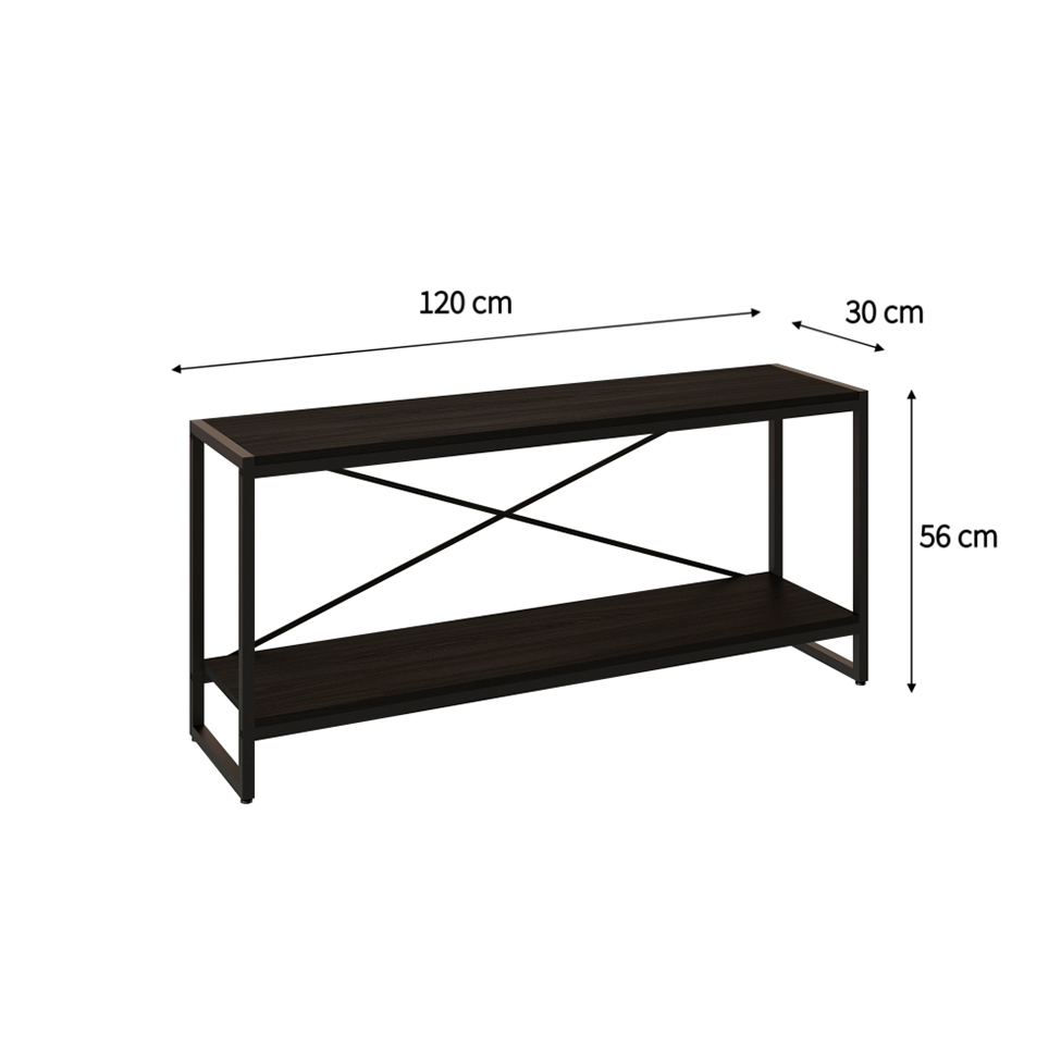 Rack Studio Ônix e Preto 120 cm