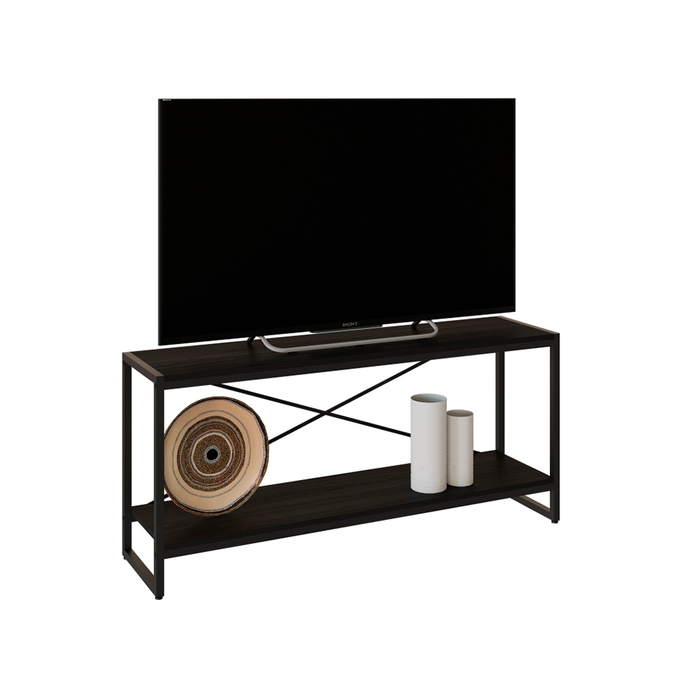 Rack Studio Ônix e Preto 120 cm