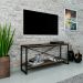 Rack Studio Carvalho Dark e Preto 120 cm