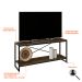 Rack Studio Carvalho Dark e Preto 120 cm