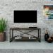 Rack Studio Carvalho Dark e Preto 120 cm