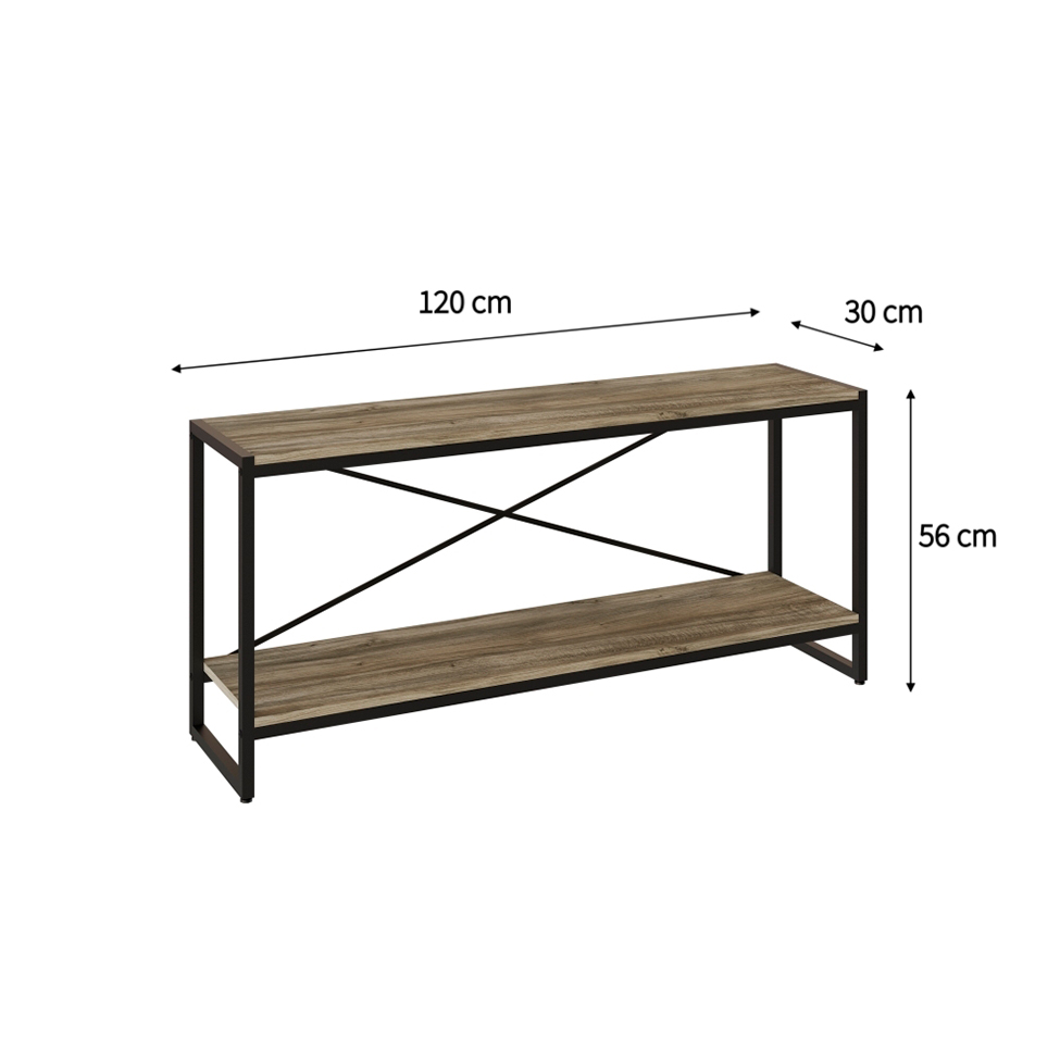 Rack Studio Carvalho e Preto 120 cm