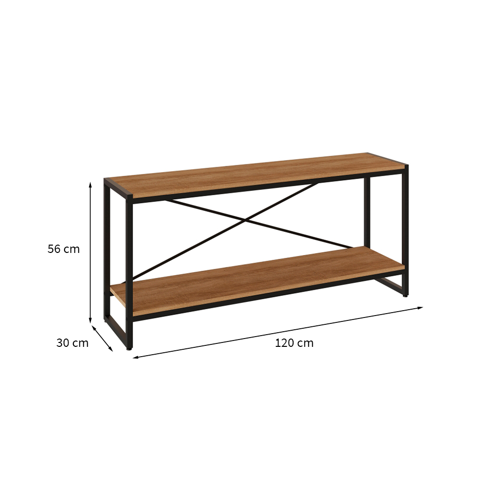 Rack Studio Mel e Preto 120 cm