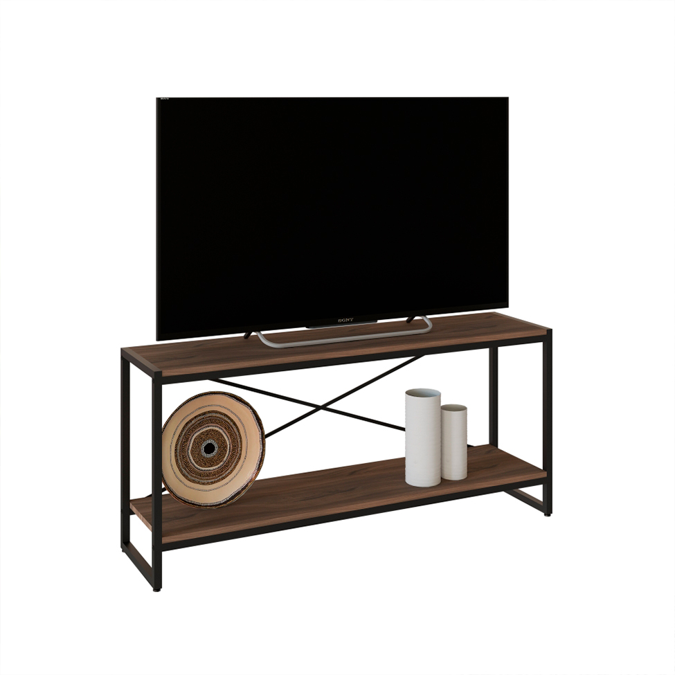 Rack Studio Nogal e Preto 120 cm
