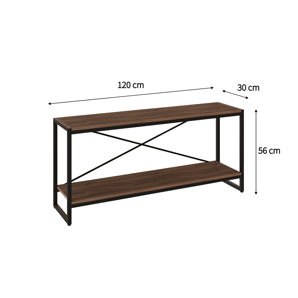 Rack Studio Nogal e Preto 120 cm