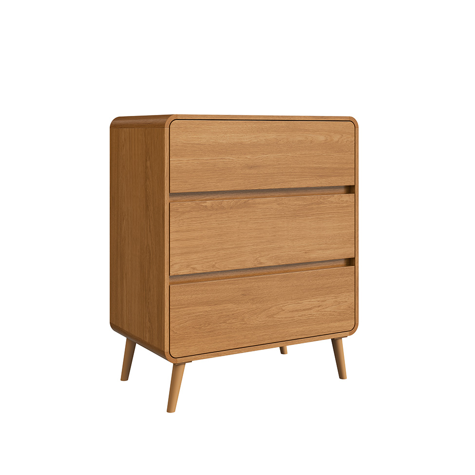 Cômoda Infantil Curve 3 Gavetas Carvalho Xingu