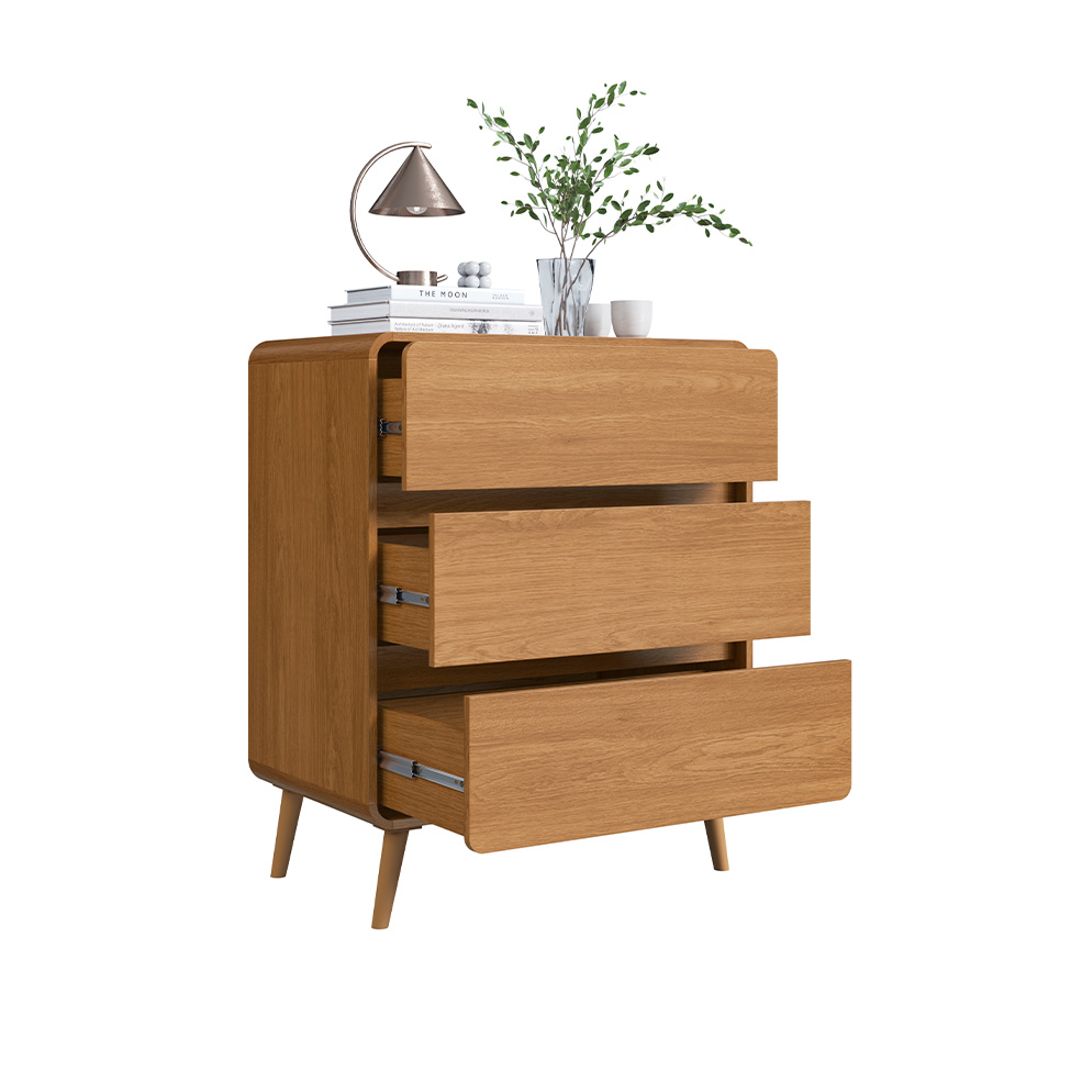 Cômoda Infantil Curve 3 Gavetas Carvalho Xingu