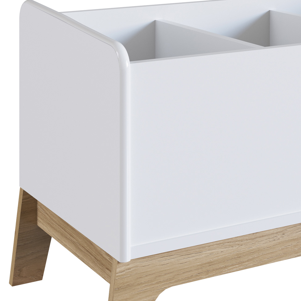 Baú de Brinquedos Favo de Mel Branco