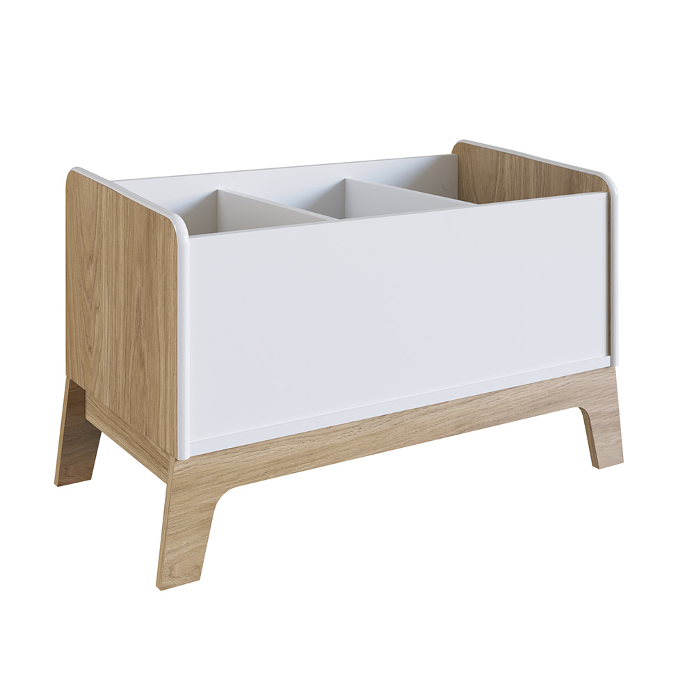 Baú de Brinquedos Favo de Mel Branco e Itapuã