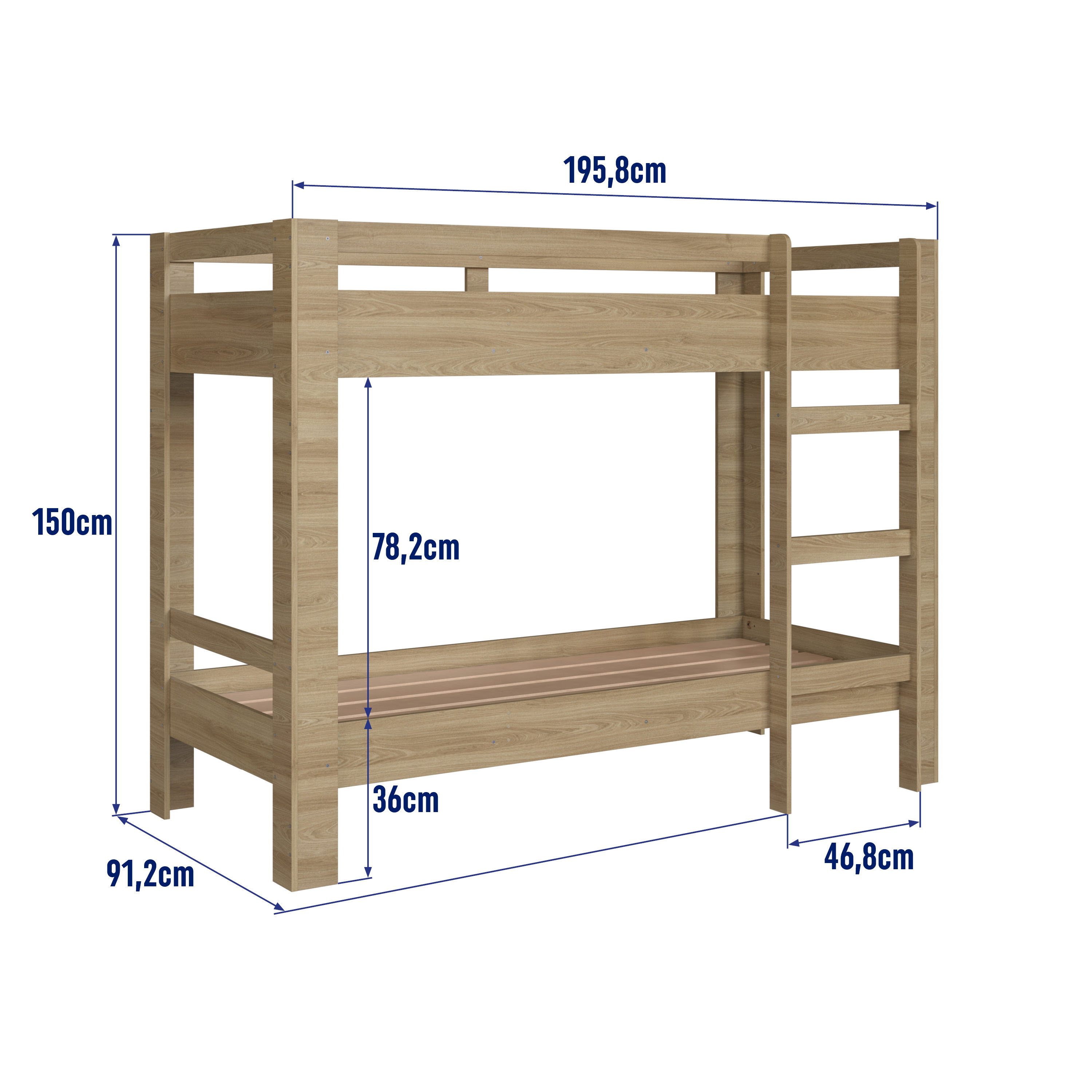 Beliche Cama Slim BI020 Aveiro OAK Comm