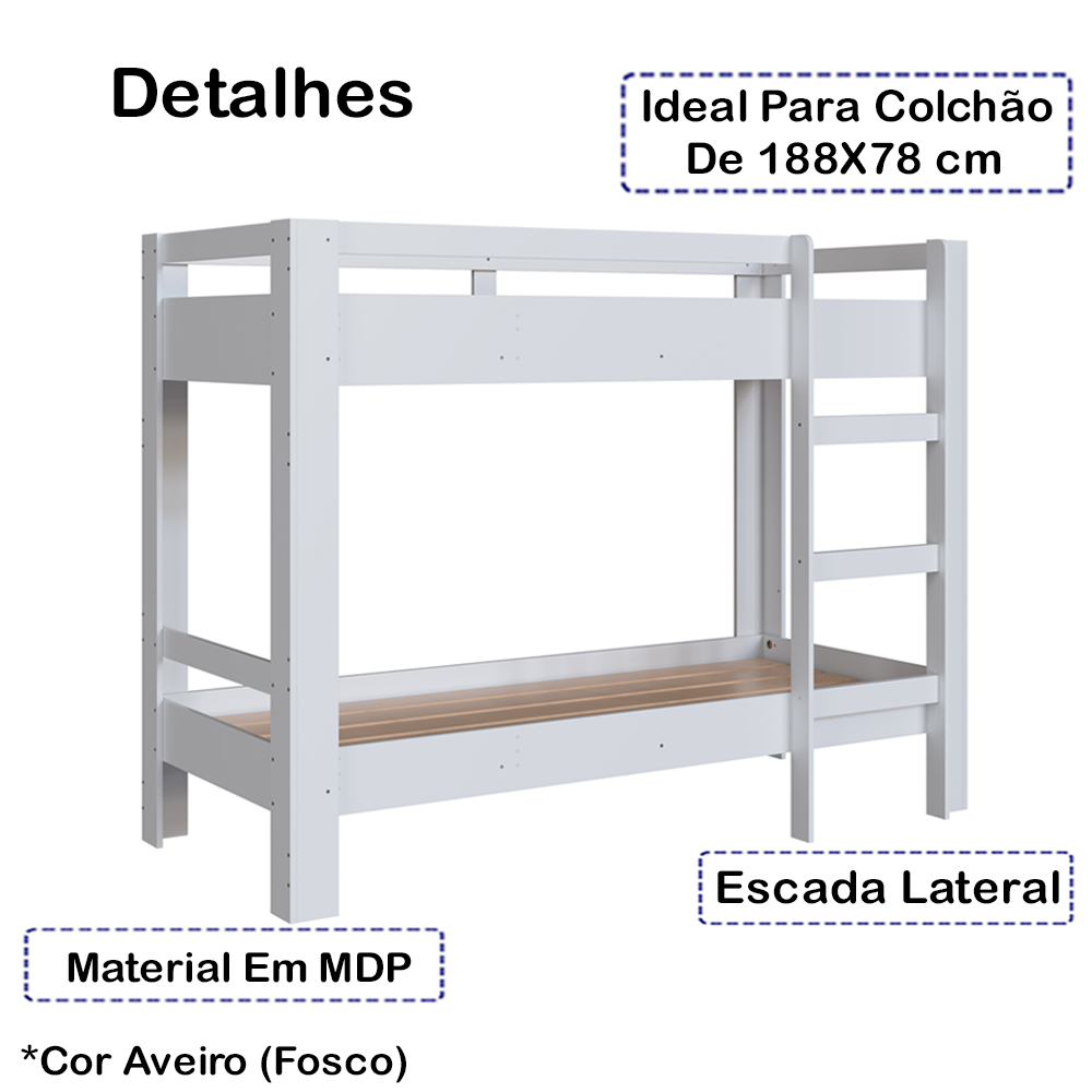Beliche Cama Slim BI020 Branco Comm