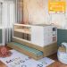 Berço Cama Multifuncional Com Auxiliar BB023 Aveiro OAK Branco Comm