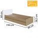 Berço Cama Multifuncional Com Gavetoes BB024 Aveiro OAK Branco Comm