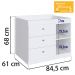 Berço Cama Multifuncional Com Gavetoes BB024 Aveiro OAK Branco Comm