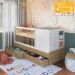Berço Cama Multifuncional Com Gavetoes BB024 Aveiro OAK Branco Comm