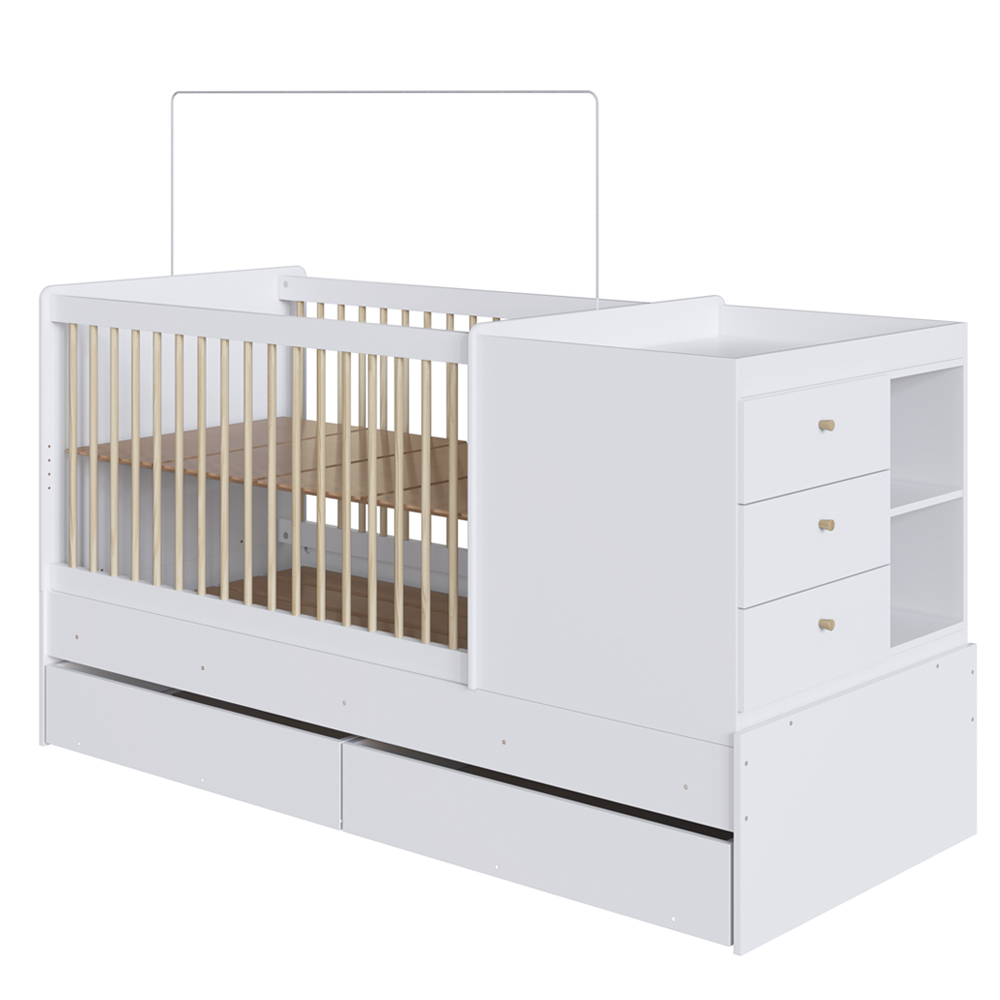 Berço Cama Multifuncional Com Gavetoes BB024 Branco Comm