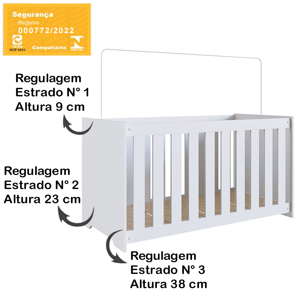 Berço Com Mosquiteiro LA001 Branco Comm