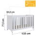 Berço Infantil Com Rodizios LA002 Branco Comm