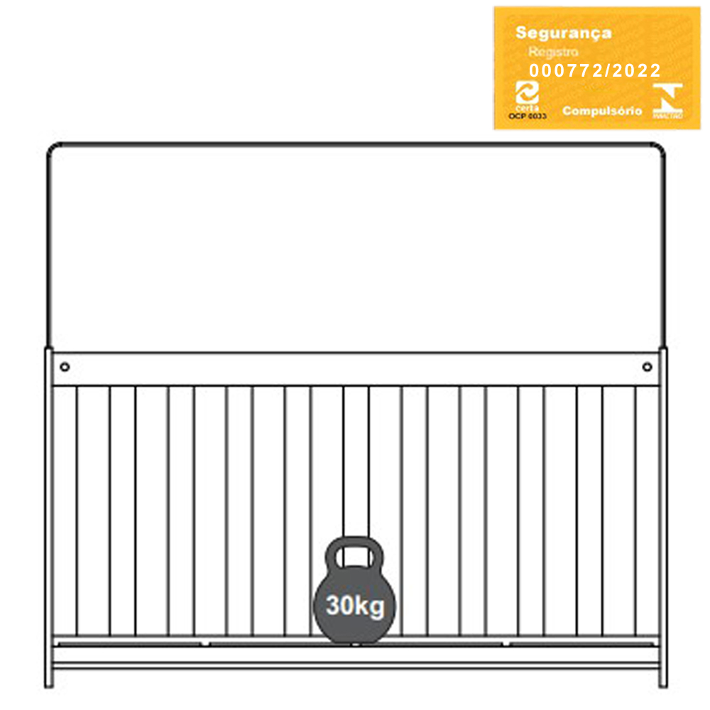 Berço Infantil Com Rodizios LA002 Branco Comm