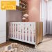Berço Infantil Com Rodizios LA002 Nogal Manchester Branco Comm