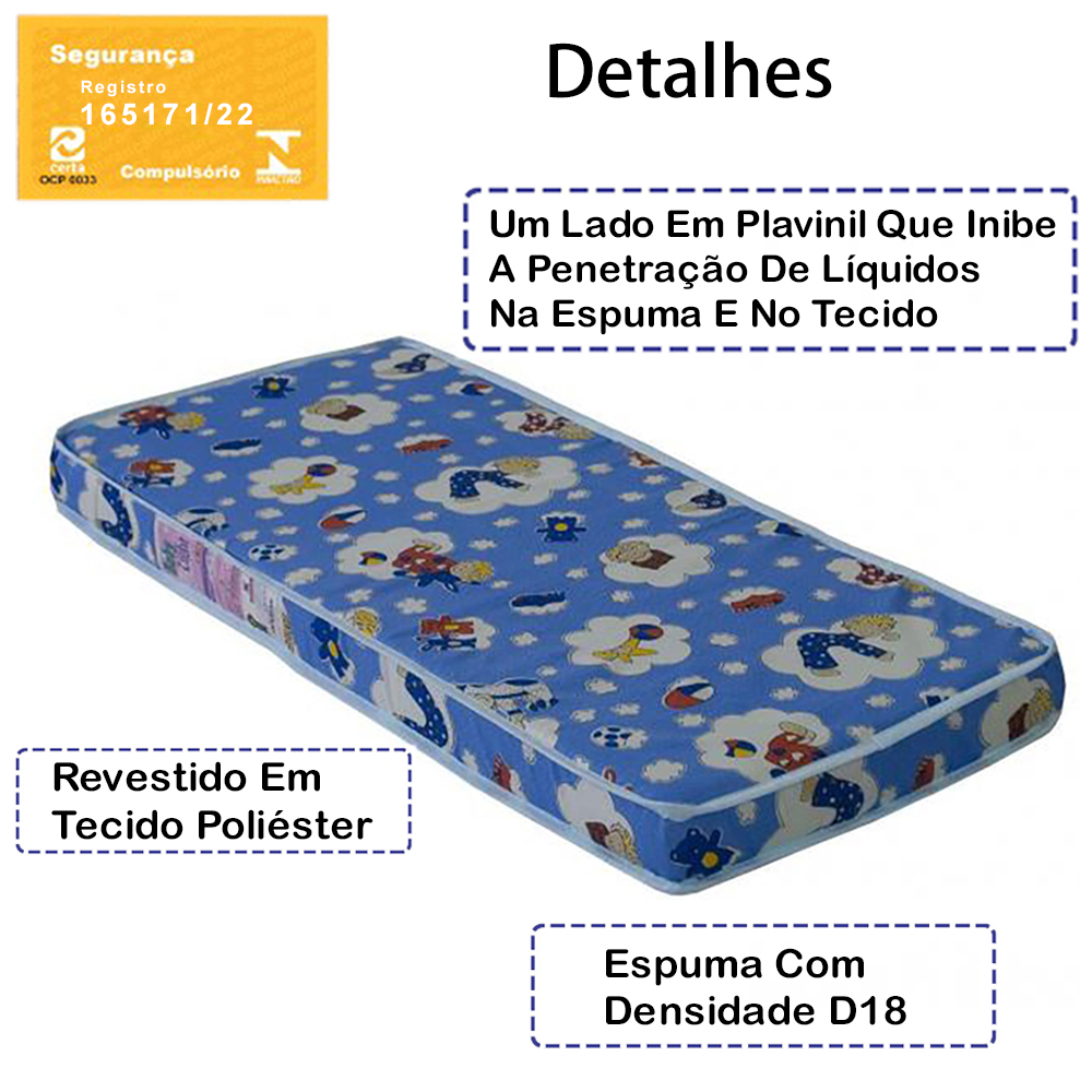 Berço Mini Cama 3 Em 1 Com Colchao FM011 Itapua Branco Comm
