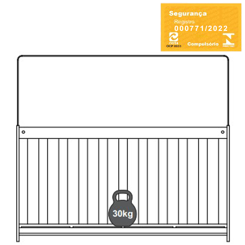 Berço Mini Cama 3 Em 1 LA003 Branco Comm