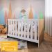 Berço Mini Cama 3 Em 1 LA003 Nogal Manchester Branco Comm