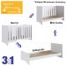 Berço Mini Cama 3X1 Com Colchao LA013 Branco Comm