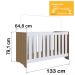 Berço Mini Cama 3X1 Com Colchao LA013 Nogal Manchester Branco Comm