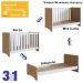 Berço Mini Cama 3X1 Com Colchao LA013 Nogal Manchester Branco Comm