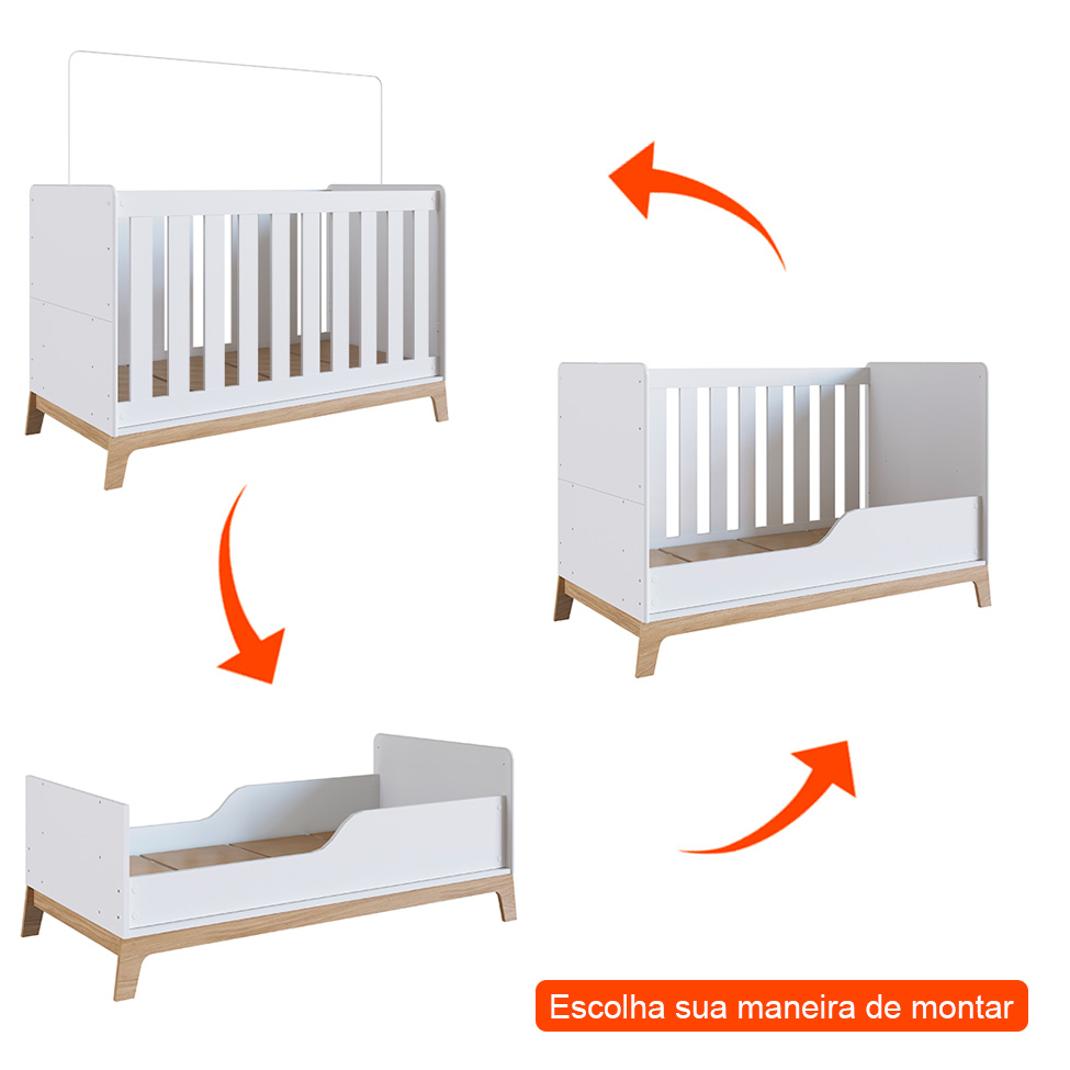 Berço Minicama Favo de Mel Branco