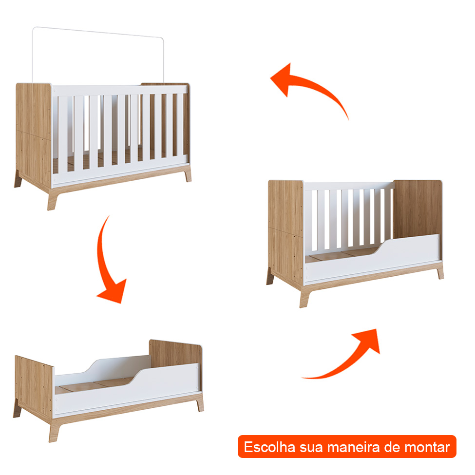 Berço Minicama Favo de Mel Branco e Itapuã