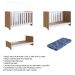 Berço Multifuncional com Colchão Aconchego (130x60cm) Branco e Nogal