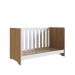 Berço Multifuncional com Colchão Aconchego (130x60cm) Branco e Nogal